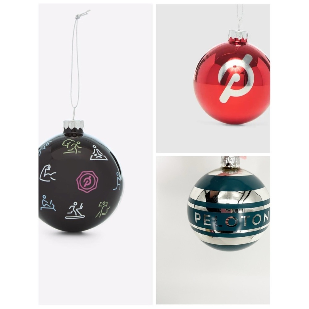 Peloton 2024 3 Pack Glass Christmas Tree Ornaments Holiday Decor